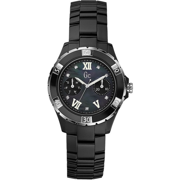 New Guess GC Sport XL-S Diamond With Black Mother-of-Pearl Ceramic 36mm Watch - Picture 1 of 7